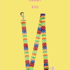 Susan Alexandra Multicolor Beaded Dog Leash “Play Date” New